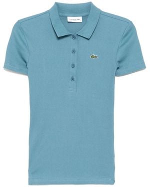 Lacoste Ribbed Polo Top - Blue