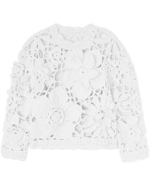 Ganni Maglione Con Applicazione A Fiori - Bianco