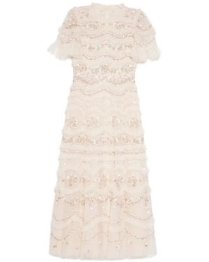 Needle & Thread Marina Ruffled Embellished Dress - White