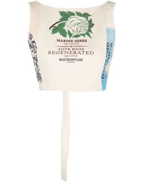 Marine Serre Regenerated Tote Bags Bustier Top - Natural
