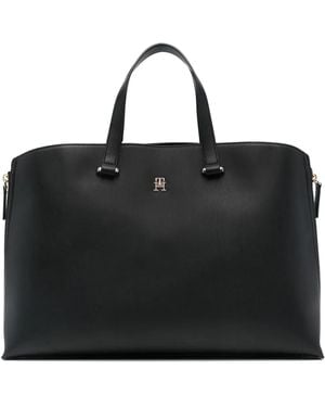 Tommy Hilfiger Th モノグラム ハンドバッグ - ブラック