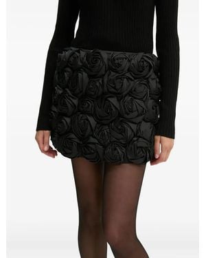 Herskind Rose-Detail Mini Skirt - Black