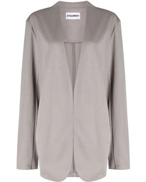 Attachment V-Neck Cotton Blazer - Gray