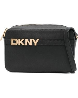 DKNY Logo-Lettering Cross Body Bag - Black