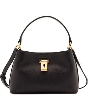 Bally Mini Lock Me Grained-Leather Tote Bag - Black