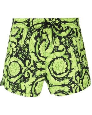 Versace Costume Da Bagno Con Stampa Barocco - Verde