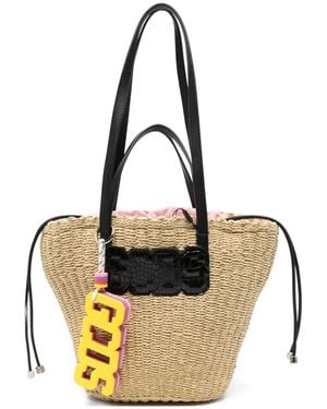 Gcds Logo-Plaque Tote Bag - Metallic