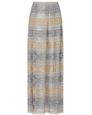 Giorgio Armani Bead-Embellished Patterned Maxi Skirt - White