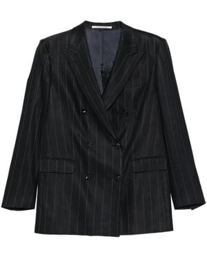Tagliatore Pinstripe Double-Breasted Suit - Black