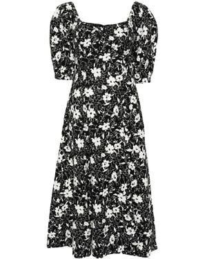 Polo Ralph Lauren Floral Linen Midi Dress - Black