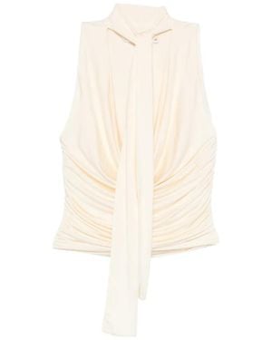 AYA MUSE Self-Tie Draped Top - White