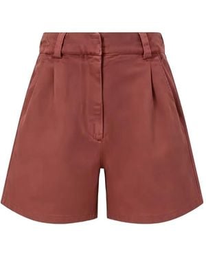 Brunello Cucinelli Pleated High-Waisted Shorts - Red