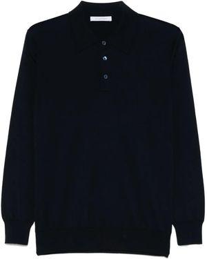 Cruciani Fine-Ribbed Polo Shirt - Blue