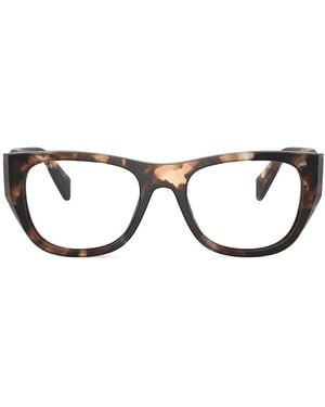 Prada ジオメトリック眼鏡フレーム - ブラウン