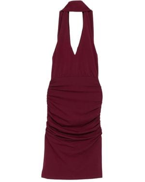 ROWEN ROSE V-Neck Draped Mini Dress - Red