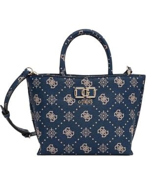 Guess Emelie Logo Tote Bag - Blue