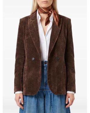 SUTTON NEW YORK Double-Breasted Long-Sleeve Blazer - Brown