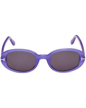 Tom Ford Iggy Oval-Frame Sunglasses - Purple