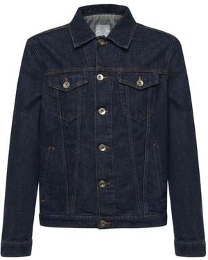 Eleventy Button-Fastening Denim Jacket - Blue