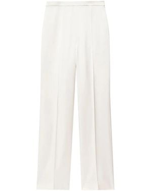 Another Tomorrow Pantalones Rectos Con Ribetes - Blanco