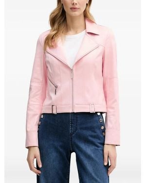 Joseph Ribkoff Zip-Up Biker Jacket - Red