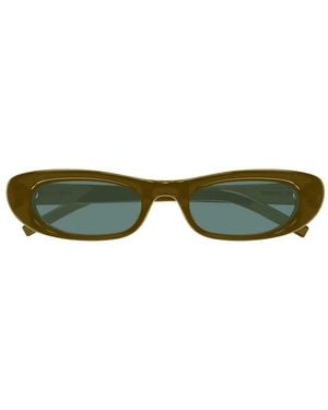 Saint Laurent Sl 557 Shade Plump Oval-Frame Sunglasses - Green