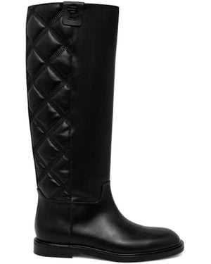 Baldinini Quilted Knee-High Boots - Black
