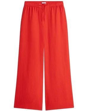 Tommy Hilfiger Drawstring Wide-Leg Trousers - Red