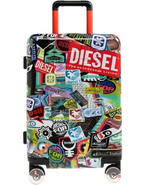 DIESEL Small Sticker-Print Trolley - White