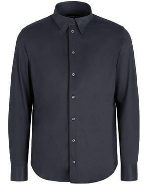 Emporio Armani Satin-Finish Shirt - Blue