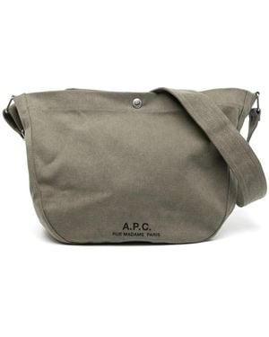 A.P.C. Logo-Print Tote Bag - Grey