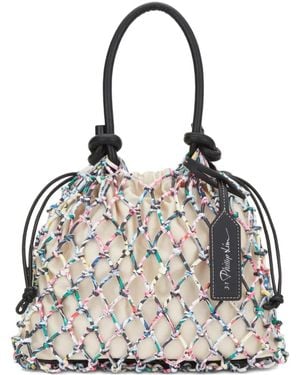 3.1 Phillip Lim Borsa Tote Con Coulisse E Decorazione - Metallizzato