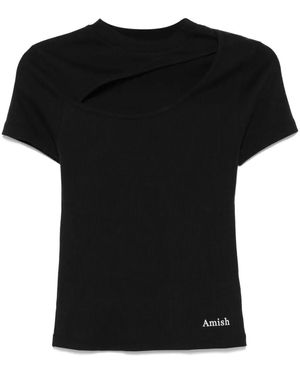 AMISH Cut-Out T-Shirt - Black