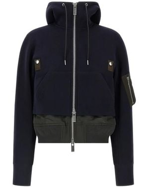 Sacai Sponge Double-Layer Hoodie - Blue