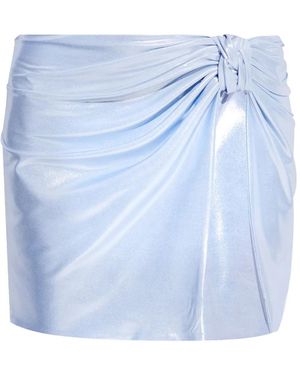 MISBHV Metallic-Finish Mini Skirt - Blue