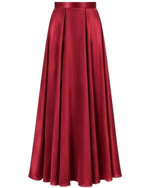 Temperley London Amerie Satin Maxi Skirt - Red