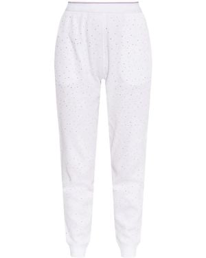 Alexander Wang Pantaloni Sportivi Con Cristalli - Bianco