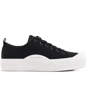 KARL LAGERFELD Monogram-Jacquard Platform Sneakers - White