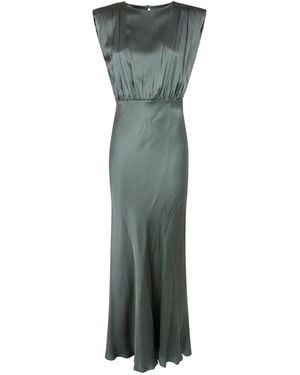 Semicouture Gathered-Detail Maxi Dress - Green