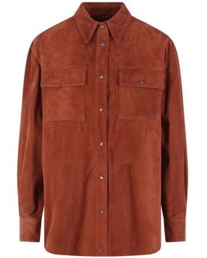 Brunello Cucinelli Pocket Button Suede Jacket - Orange