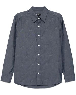 SPORT b. by agnès b. Aop-Jacquard Long-Sleeved Shirt - Blue