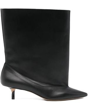 Jacquemus 45mm Leather Heeled Ankle Boots - ブラック