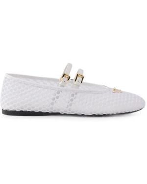 Prada Mesh Fabric Ballerinas - White