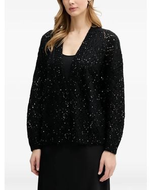 Benetton Button-Down Embellished Cardigan - Black