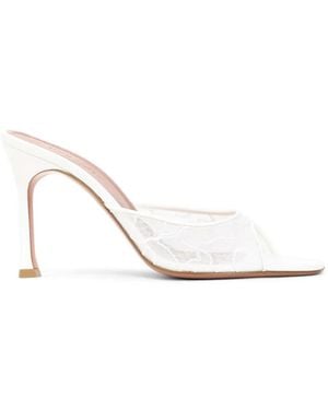 AMINA MUADDI Alexa Lace Slippers 95 - White