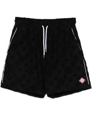 CASABLANCA Graphic Drawstring Shorts - Black