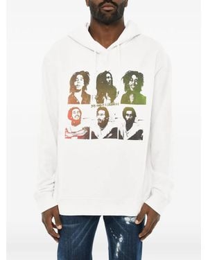 DSquared² X Bob Marley Hoodie - White