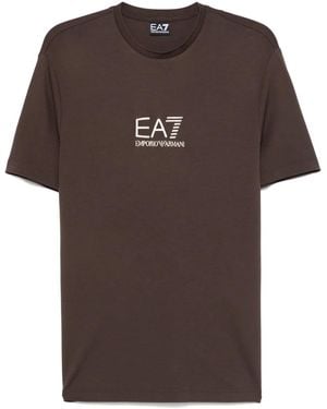 EA7 Jersey Crew-Neck T-Shirt - Brown