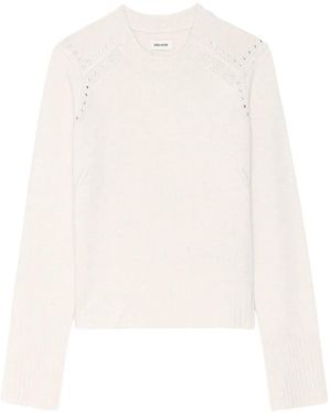 Zadig & Voltaire Maglione Girocollo Con Decorazione - Bianco