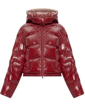 Moncler Niveole Hooded Down Jacket - Red